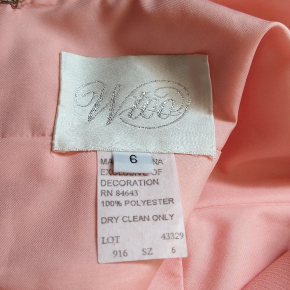 Wtoo melon colored special occasion midi length dress - Picture 5 of 7